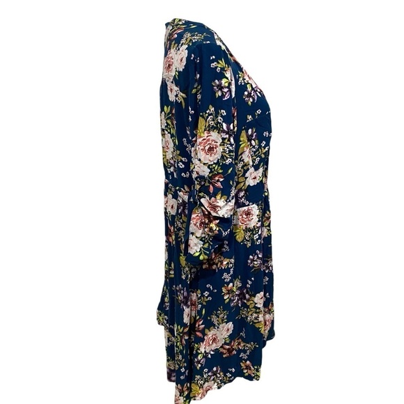 Torrid Midi Blue Pink Floral Dress Size 3 / 3XL - Picture 3 of 11